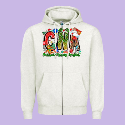 Christmas Cna Zipper Hoodie Designed By Cowhidedigitalart