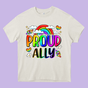 Proud Ally Heavy Core Tee Designed By Lillyallendesigns