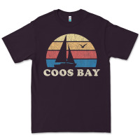 Coos Bay Or Vintage Sailboat 70s Throwback Sunset Premium Tee | Teevron