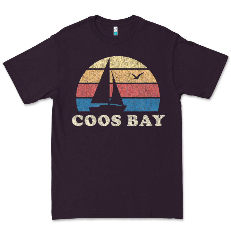 Coos Bay Or Vintage Sailboat 70s Throwback Sunset Premium Tee by minhPixels | Teevron
