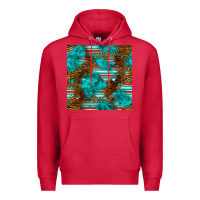 Cardinal turquoise serape leopard seamless pattern Premium Hoodie - BundleAndBundleShop