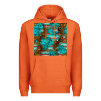 Carrot turquoise serape leopard seamless pattern Premium Hoodie - BundleAndBundleShop