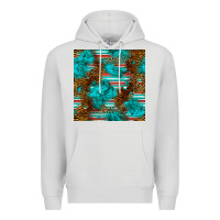 Dove Grey turquoise serape leopard seamless pattern Premium Hoodie - BundleAndBundleShop