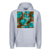 Heather Grey turquoise serape leopard seamless pattern Premium Hoodie - BundleAndBundleShop