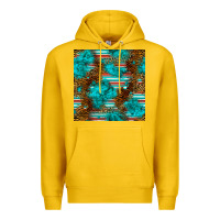 Lemon turquoise serape leopard seamless pattern Premium Hoodie - BundleAndBundleShop