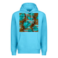 Ocean Blue turquoise serape leopard seamless pattern Premium Hoodie - BundleAndBundleShop