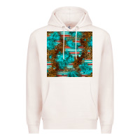 Pale Pink turquoise serape leopard seamless pattern Premium Hoodie - BundleAndBundleShop