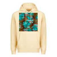 Pina Colada turquoise serape leopard seamless pattern Premium Hoodie - BundleAndBundleShop