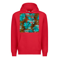 Red turquoise serape leopard seamless pattern Premium Hoodie - BundleAndBundleShop