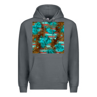 Rock turquoise serape leopard seamless pattern Premium Hoodie - BundleAndBundleShop