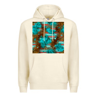 Sandshell turquoise serape leopard seamless pattern Premium Hoodie - BundleAndBundleShop