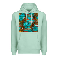 Seafoam turquoise serape leopard seamless pattern Premium Hoodie - BundleAndBundleShop