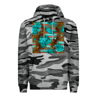 Slate Camo turquoise serape leopard seamless pattern Premium Hoodie - BundleAndBundleShop