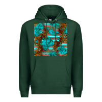 Sports Green turquoise serape leopard seamless pattern Premium Hoodie - BundleAndBundleShop