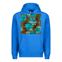 True Royal turquoise serape leopard seamless pattern Premium Hoodie - BundleAndBundleShop