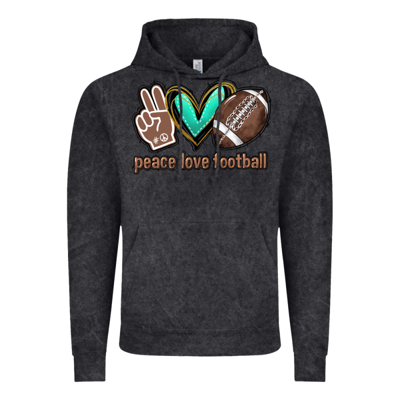 Peace Love Football Vintage Hoodie by HowdyJamesFarm | Teevron