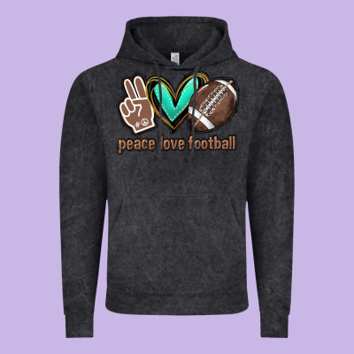Peace Love Football Vintage Hoodie Designed By Howdyjamesfarm