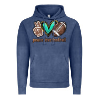 Vintage Denim Peace love football Vintage Hoodie - HowdyJamesFarm
