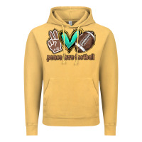 Vintage Mustard Peace love football Vintage Hoodie - HowdyJamesFarm