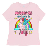 Bubblegum Pink unicorns are born in july Ladies Tee - Jasminsmagicworld
