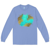 Colony Blue turquoise leopard patch Long Sleeve Tee - Jasminsmagicworld