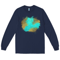 Navy turquoise leopard patch Long Sleeve Tee - Jasminsmagicworld