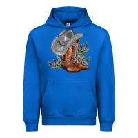 Cobalt gray cowgirl and roses Urban Hoodie - AdoDesignShop