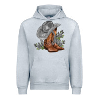 Heather Grey gray cowgirl and roses Urban Hoodie - AdoDesignShop