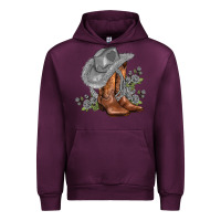 Mauve Wine gray cowgirl and roses Urban Hoodie - AdoDesignShop