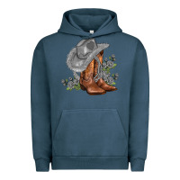 Pigment Midnight Navy gray cowgirl and roses Urban Hoodie - AdoDesignShop