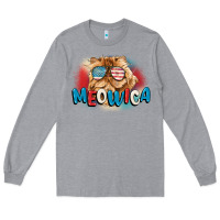 Heather Grey meowica 4th of july Long Sleeve Tee - CowGirlArtShop