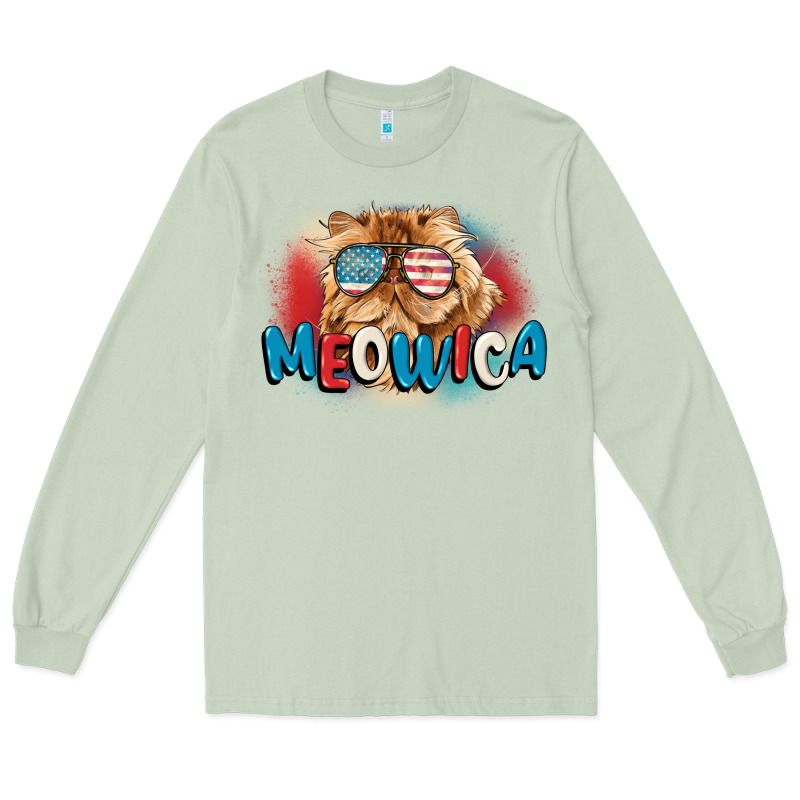 Meowica 4th Of July Long Sleeve Tee by CowGirlArtShop | Teevron