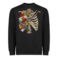 Black kinda emotionless kinda emotional skeleton chest Heavyweight Sweatshirt - FaDigitalArtStudio