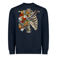 Navy kinda emotionless kinda emotional skeleton chest Heavyweight Sweatshirt - FaDigitalArtStudio