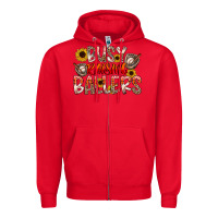 Red Busy Raising Ballers Zipper Hoodie - CowhideDigitalArt