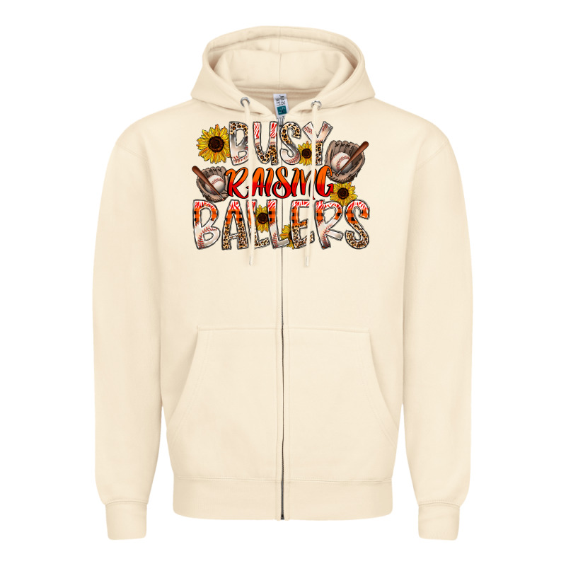 Busy Raising Ballers Zipper Hoodie by CowhideDigitalArt | Teevron