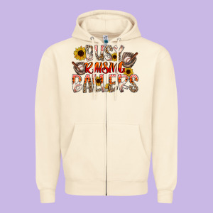 Busy Raising Ballers Zipper Hoodie Designed By Cowhidedigitalart