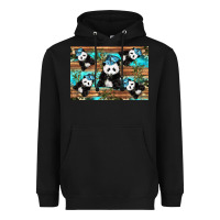 Black Camouflage Baby Panda Heavyweight Hoodie - Artiststas