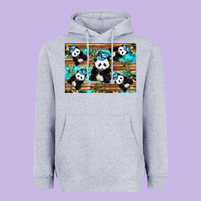 Camouflage Baby Panda Heavyweight Hoodie Designed By Artiststas