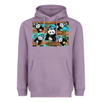Lavender Camouflage Baby Panda Heavyweight Hoodie - Artiststas