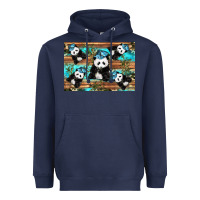 Navy Camouflage Baby Panda Heavyweight Hoodie - Artiststas