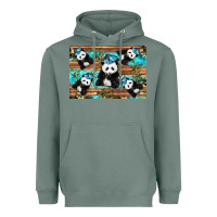 Sage Camouflage Baby Panda Heavyweight Hoodie - Artiststas