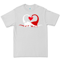 Dove Grey funny hearts love dinosaur valentine s day gift boys girls Premium Tee - minhPixels