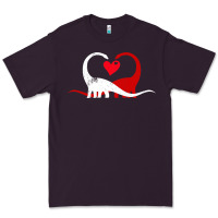 Plum funny hearts love dinosaur valentine s day gift boys girls Premium Tee - minhPixels