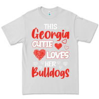 Dove Grey this georgia cutie loves her bulldogs fun football Premium Tee - minhPixels