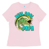 Bubblegum Pink reel cool papa Ladies Tee - Jasminsmagicworld