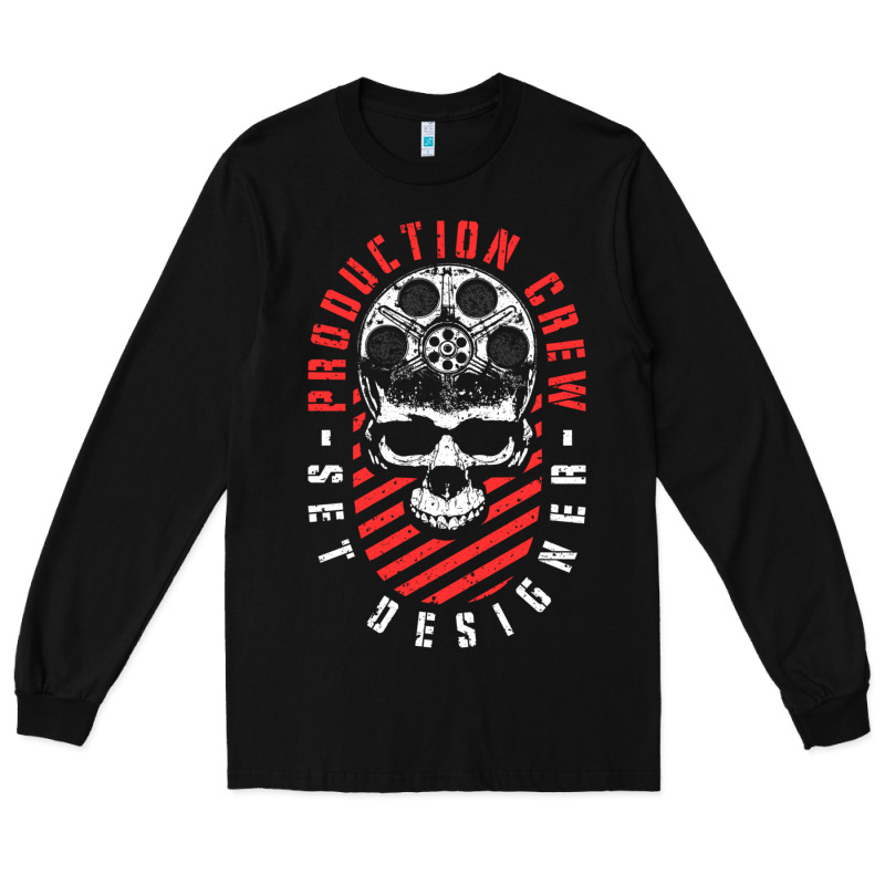 Production Crew Set Designer Movie Film Halloween Skull Long Sleeve Tee by minhPixels | Teevron