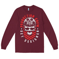 Burgundy Production Crew Set Designer Movie Film Halloween Skull Long Sleeve Tee - minhPixels