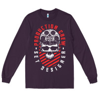 Plum Production Crew Set Designer Movie Film Halloween Skull Long Sleeve Tee - minhPixels