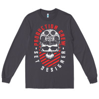 Smoke Production Crew Set Designer Movie Film Halloween Skull Long Sleeve Tee - minhPixels
